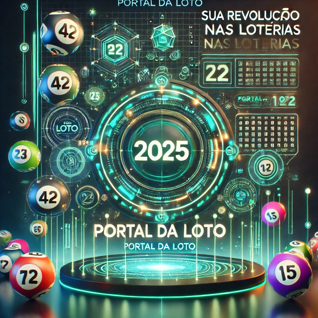 DALL·E 2025 01 14 11.58.10 A visually engaging cover image for a blog post about Portal da Loto featuring a theme of lottery and artificial intelligence in 2025. The design i