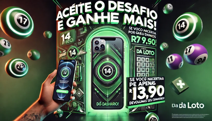 DALL·E 2025 01 26 17.30.51 A promotional image for the Portal da Loto with a bold and eye catching design. The background should feature a combination of green and black refle